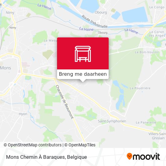 Mons Chemin À Baraques kaart