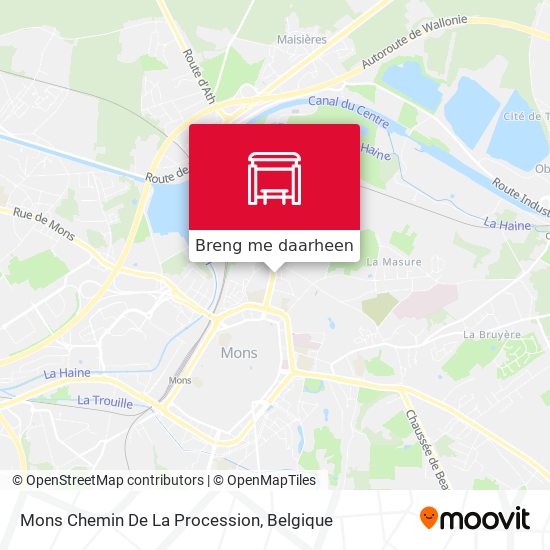 Mons Chemin De La Procession kaart