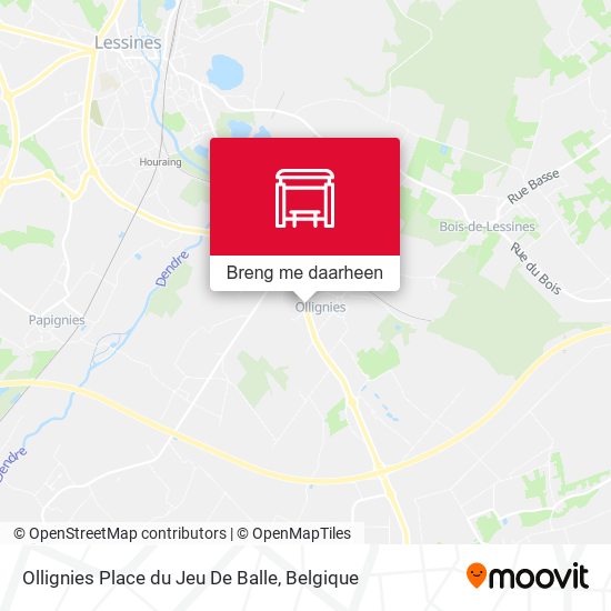 Ollignies Place du Jeu De Balle kaart