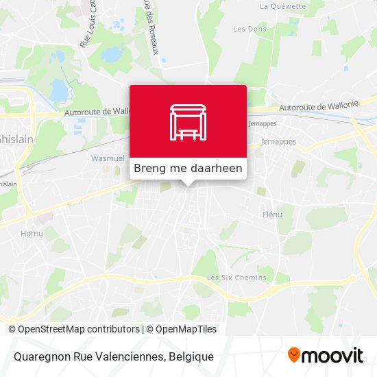 Quaregnon Rue Valenciennes kaart