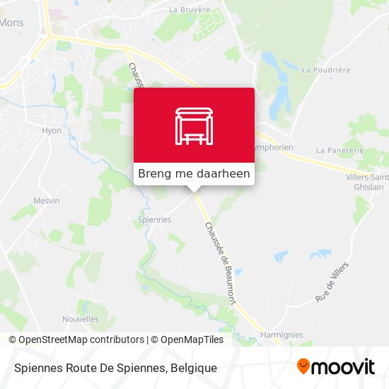 Spiennes Route De Spiennes kaart
