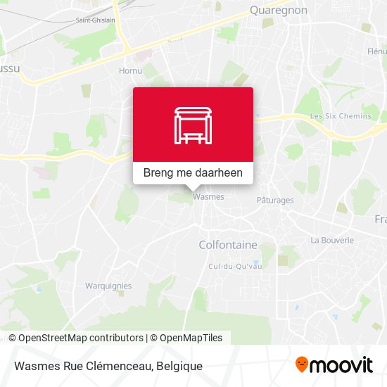 Wasmes Rue Clémenceau kaart