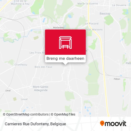 Carnieres Rue Dufonteny kaart