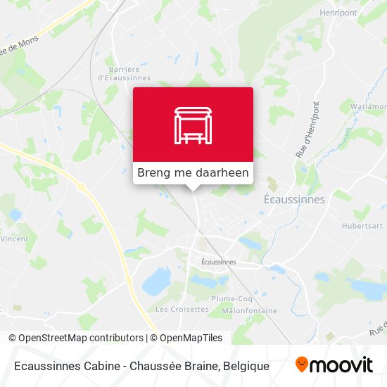 Ecaussinnes Cabine - Chaussée Braine kaart