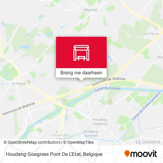 Houdeng Goegnies Pont De L'Etat kaart