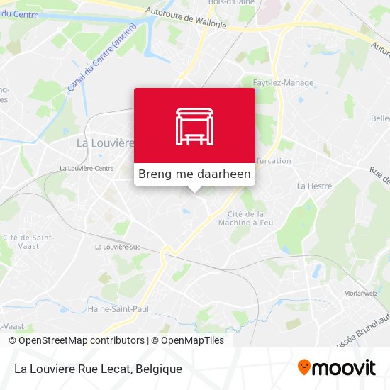 La Louviere Rue Lecat kaart