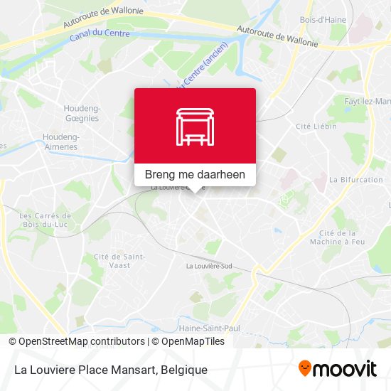 La Louviere Place Mansart kaart