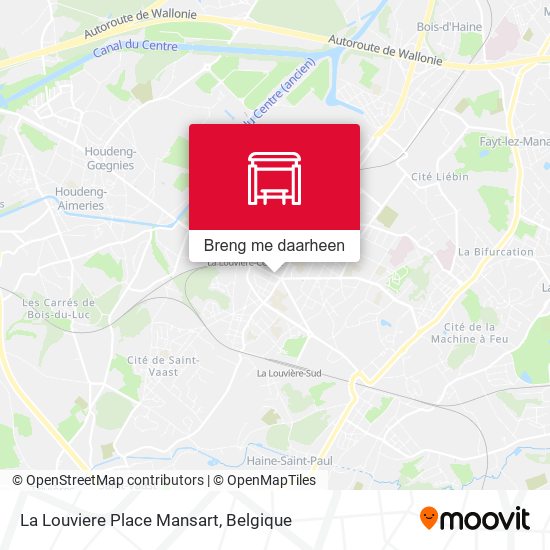 La Louviere Place Mansart kaart