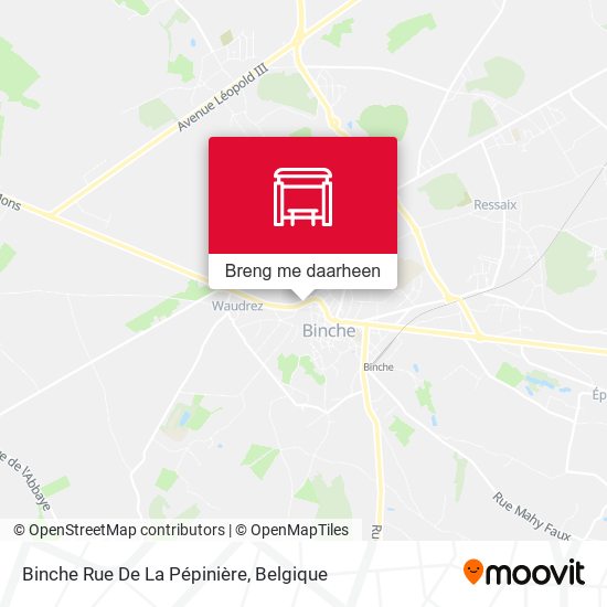 Binche Rue De La Pépinière kaart