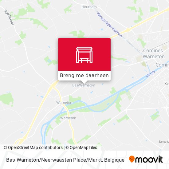 Bas-Warneton / Neerwaasten Place / Markt kaart