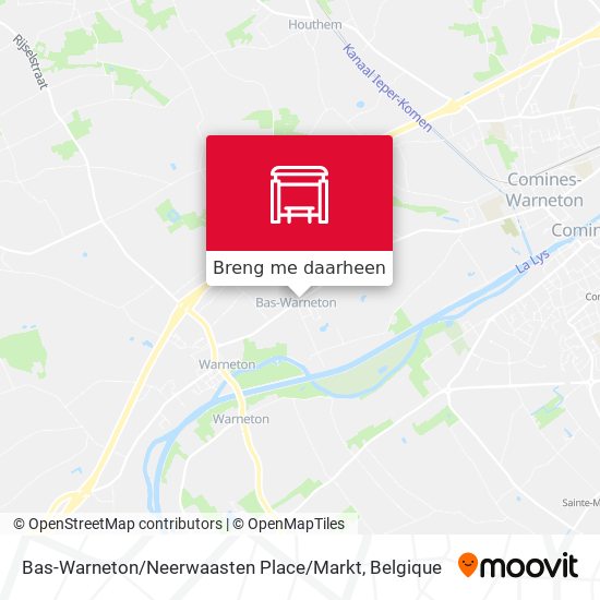Bas-Warneton / Neerwaasten Place / Markt kaart