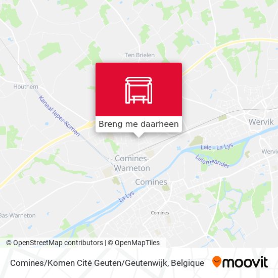Comines / Komen Cité Geuten / Geutenwijk kaart