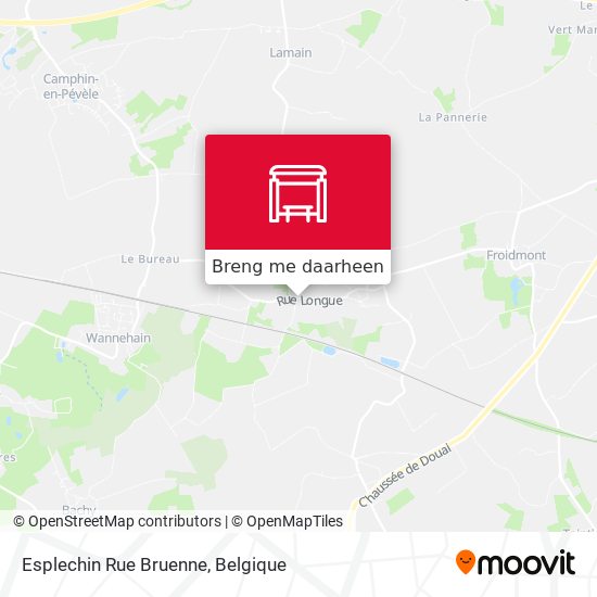 Esplechin Rue Bruenne kaart