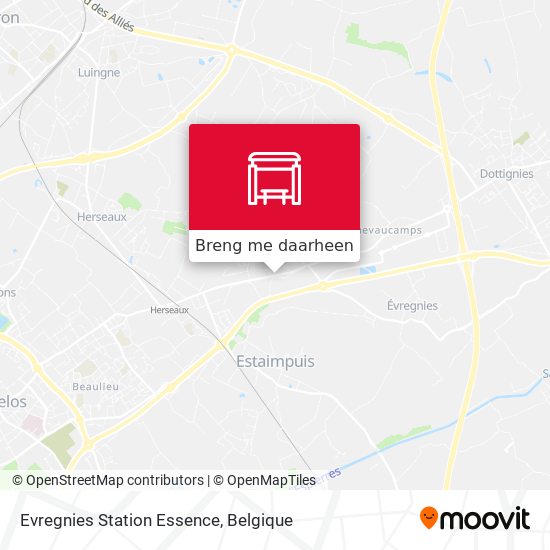 Evregnies Station Essence kaart