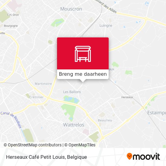 Herseaux Café Petit Louis kaart