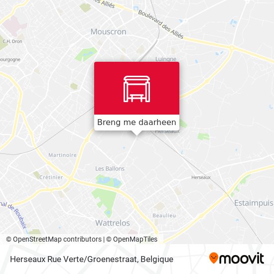 Herseaux Rue Verte / Groenestraat kaart