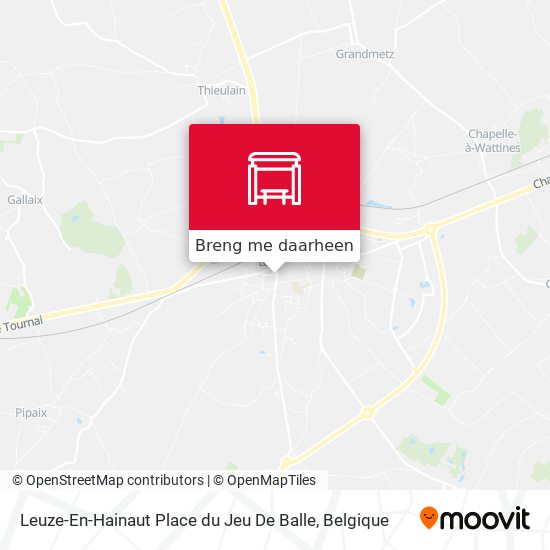 Leuze-En-Hainaut Place du Jeu De Balle kaart