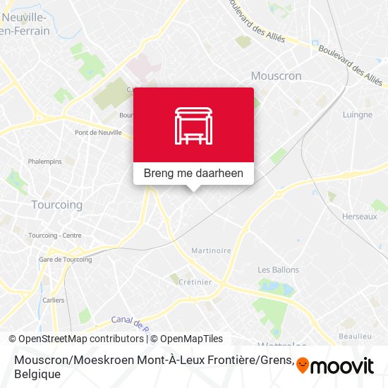 Mouscron / Moeskroen Mont-À-Leux Frontière / Grens kaart