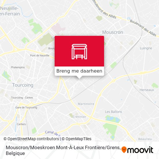 Mouscron / Moeskroen Mont-À-Leux Frontière / Grens kaart