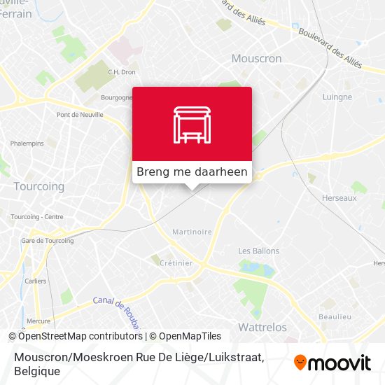 Mouscron / Moeskroen Rue De Liège / Luikstraat kaart