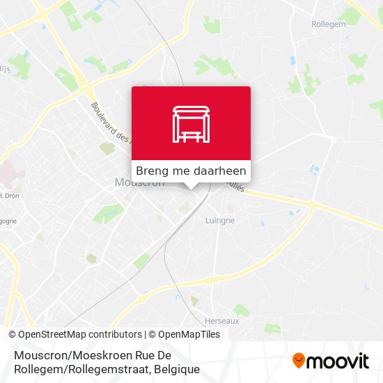 Mouscron / Moeskroen Rue De Rollegem / Rollegemstraat kaart