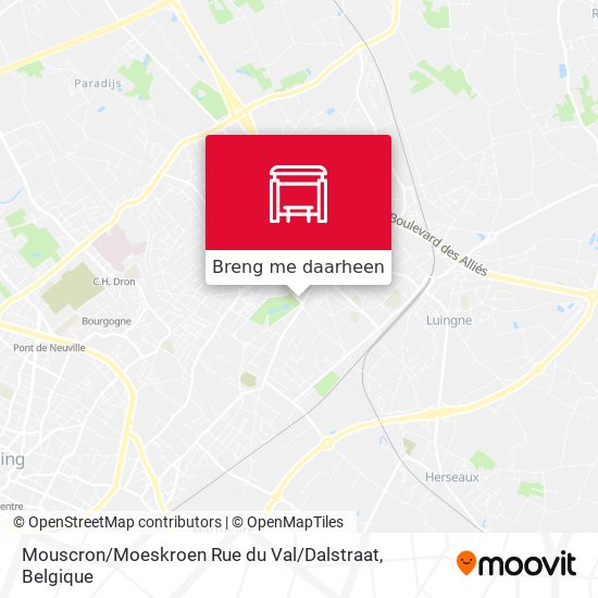 Mouscron / Moeskroen Rue du Val / Dalstraat kaart