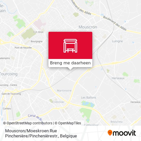 Mouscron / Moeskroen Rue Pinchenière / Pinchenièrestr. kaart
