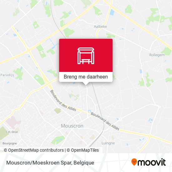 Mouscron/Moeskroen Spar kaart