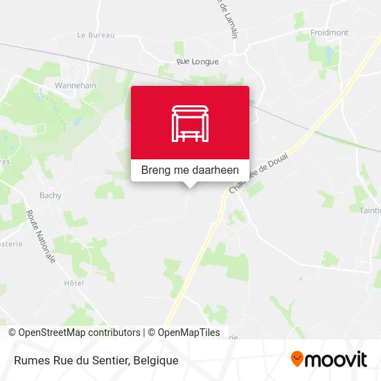 Rumes Rue du Sentier kaart