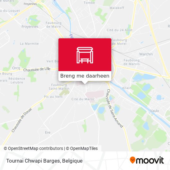 Tournai Chwapi Barges kaart
