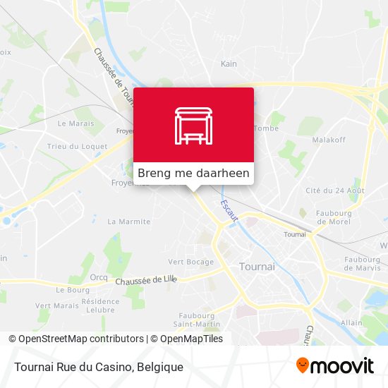 Tournai Rue du Casino kaart