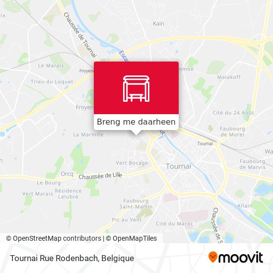 Tournai Rue Rodenbach kaart