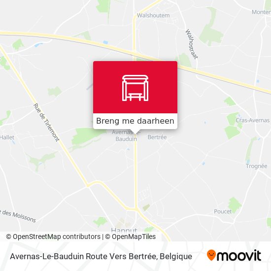 Avernas-Le-Bauduin Route Vers Bertrée kaart