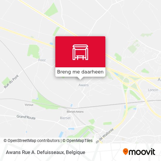 Awans Rue A. Defuisseaux kaart