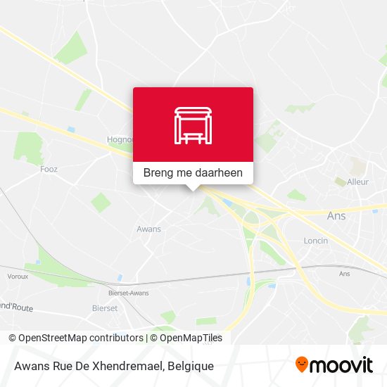 Awans Rue De Xhendremael kaart