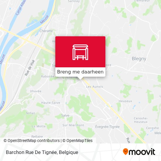 Barchon Rue De Tignée kaart