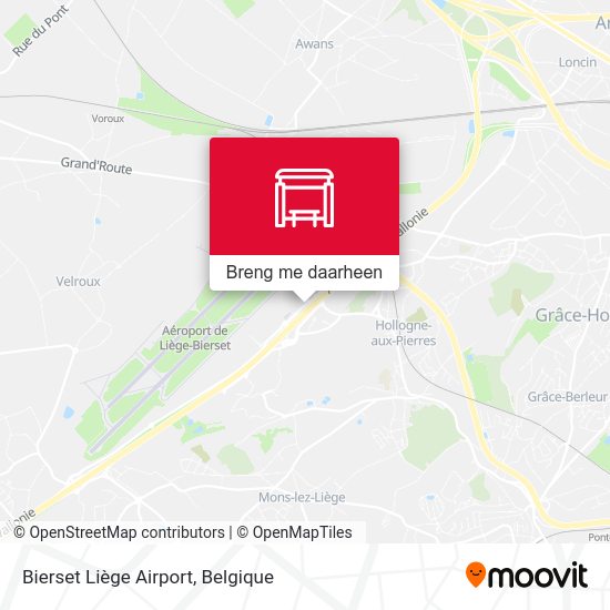 Bierset Liège Airport kaart