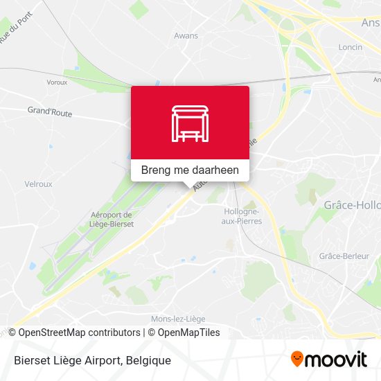Bierset Liège Airport kaart