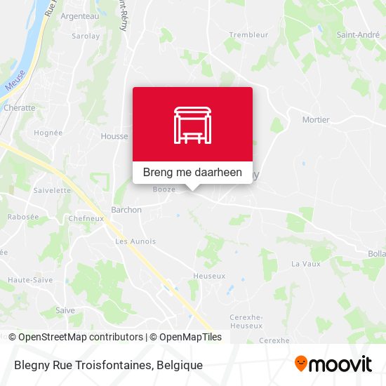 Blegny Rue Troisfontaines kaart