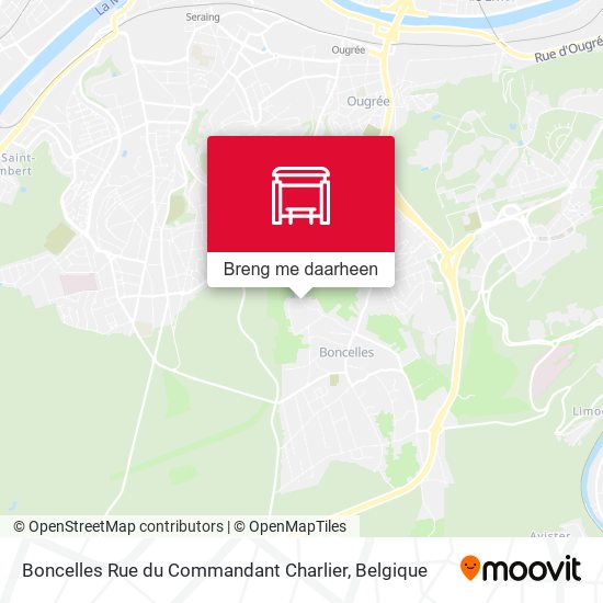 Boncelles Rue du Commandant Charlier kaart