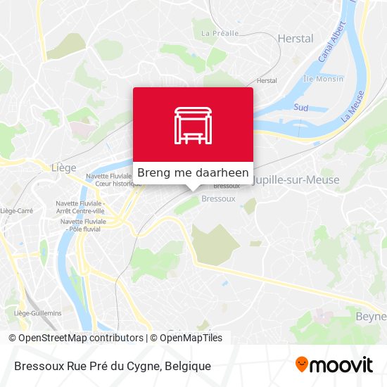 Bressoux Rue Pré du Cygne kaart