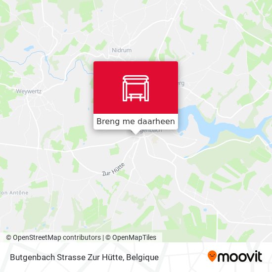 Butgenbach Strasse Zur Hütte kaart