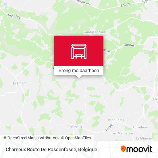 Charneux Route De Rossenfosse kaart