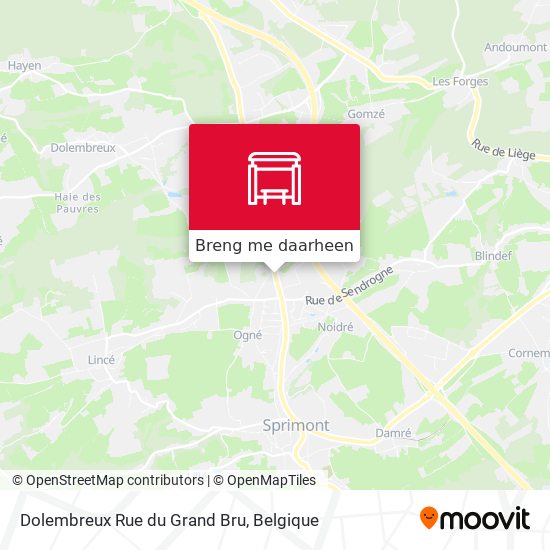 Dolembreux Rue du Grand Bru kaart