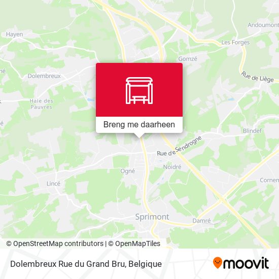 Dolembreux Rue du Grand Bru kaart