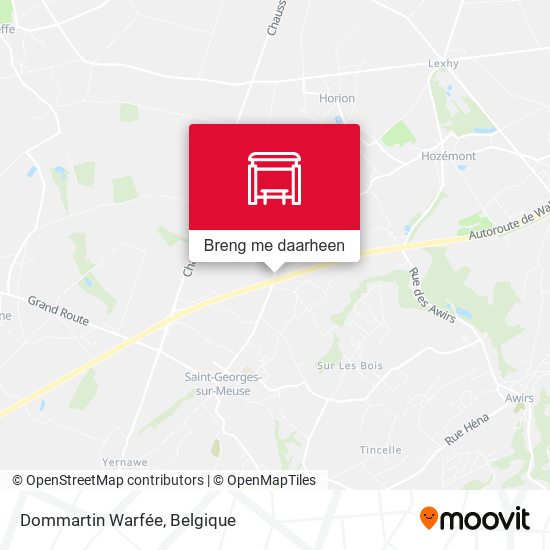 Dommartin Warfée kaart