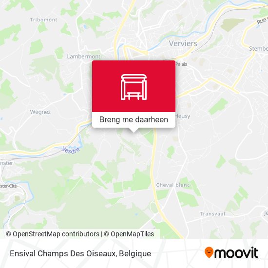 Ensival Champs Des Oiseaux kaart