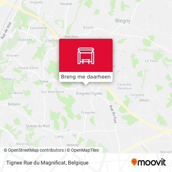 Tignee Rue du Magnificat kaart
