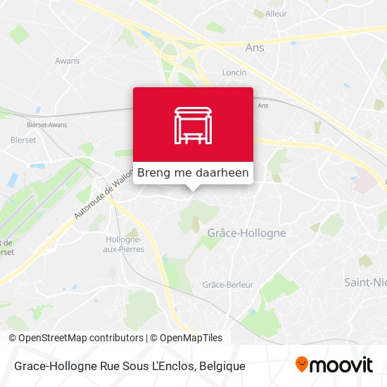 Grace-Hollogne Rue Sous L'Enclos kaart