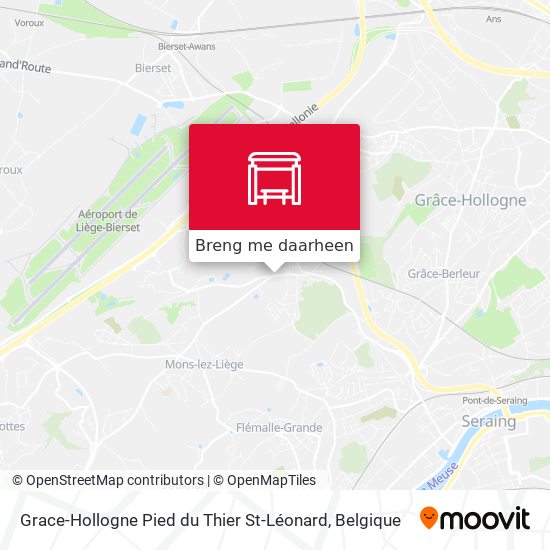 Grace-Hollogne Pied du Thier St-Léonard kaart